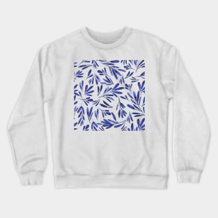 Blue Leaves Pattern Crewneck Sweatshirt